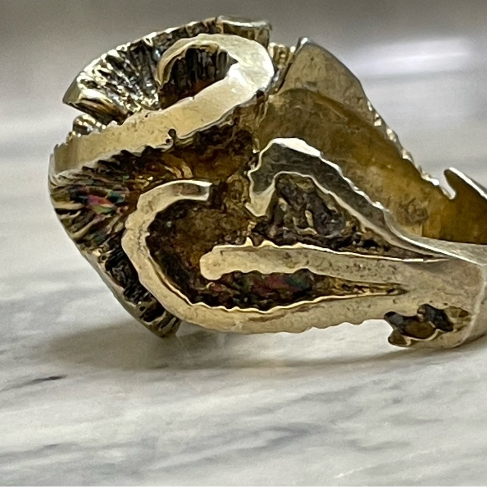 Heavy Sterling Silver Sculptural Statement Ring Size 6.5 Brutalist Modern gold P - Picture 7 of 13